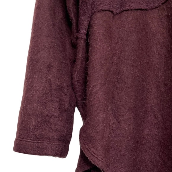Free People Beach Bellevue Pullover Tunic Top Mixed Material Fleece Purple NWT - Picture 8 of 16